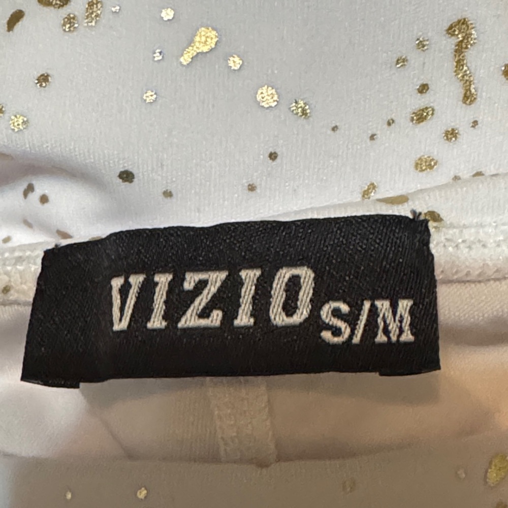 Vizio White Leggings with Gold Accents - Picture 6 of 7